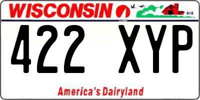 WI license plate 422XYP