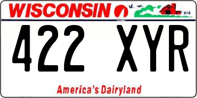 WI license plate 422XYR