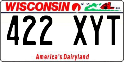 WI license plate 422XYT