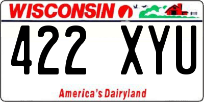 WI license plate 422XYU