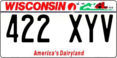 WI license plate 422XYV