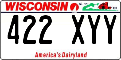 WI license plate 422XYY