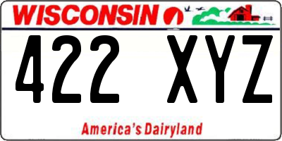 WI license plate 422XYZ