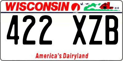 WI license plate 422XZB