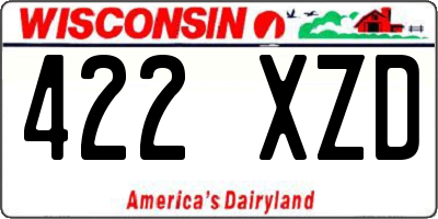 WI license plate 422XZD