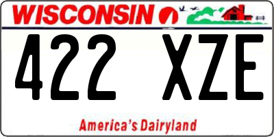 WI license plate 422XZE