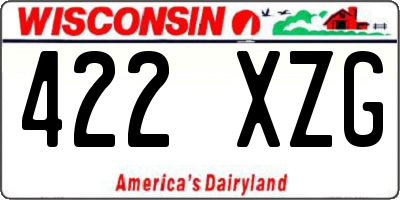 WI license plate 422XZG