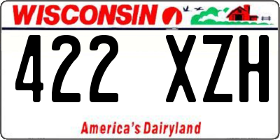 WI license plate 422XZH
