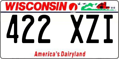 WI license plate 422XZI