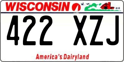 WI license plate 422XZJ