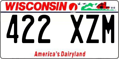 WI license plate 422XZM