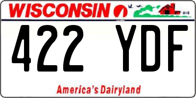 WI license plate 422YDF