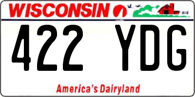 WI license plate 422YDG
