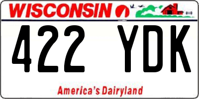 WI license plate 422YDK