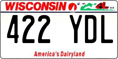 WI license plate 422YDL