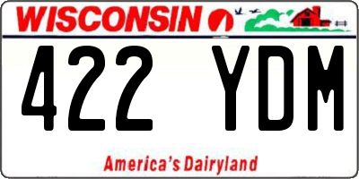 WI license plate 422YDM
