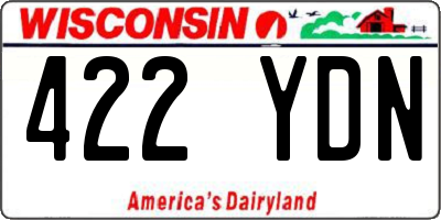 WI license plate 422YDN
