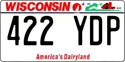WI license plate 422YDP