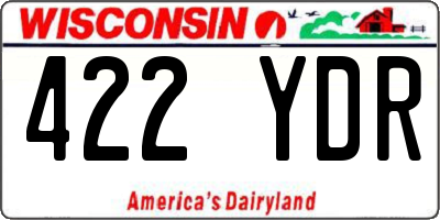 WI license plate 422YDR
