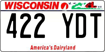 WI license plate 422YDT