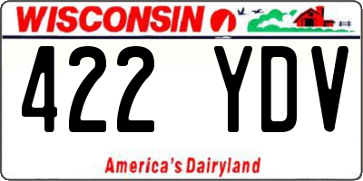 WI license plate 422YDV