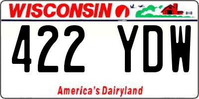 WI license plate 422YDW
