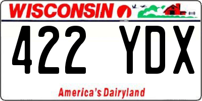 WI license plate 422YDX
