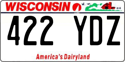 WI license plate 422YDZ
