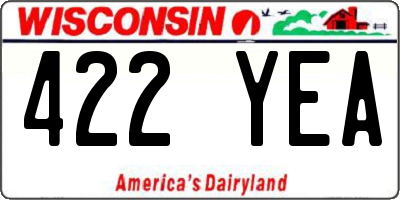 WI license plate 422YEA