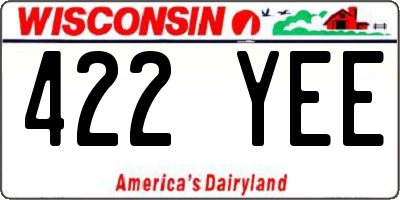WI license plate 422YEE
