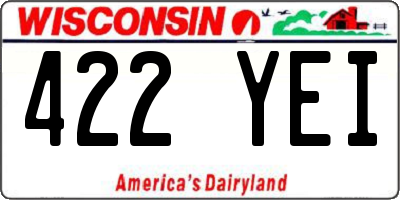 WI license plate 422YEI