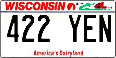 WI license plate 422YEN