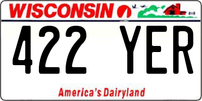 WI license plate 422YER