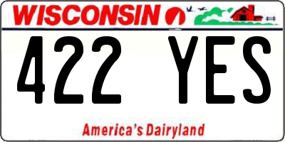 WI license plate 422YES