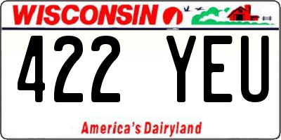 WI license plate 422YEU