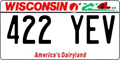 WI license plate 422YEV