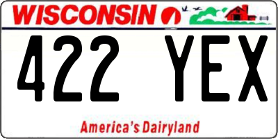 WI license plate 422YEX