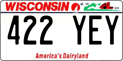 WI license plate 422YEY