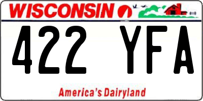 WI license plate 422YFA