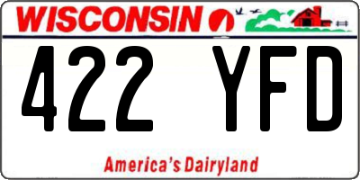 WI license plate 422YFD