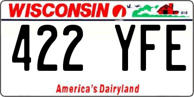 WI license plate 422YFE