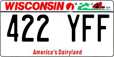 WI license plate 422YFF