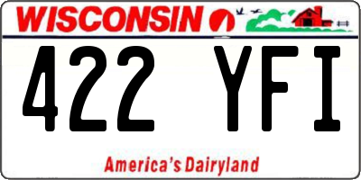 WI license plate 422YFI