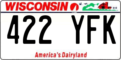 WI license plate 422YFK