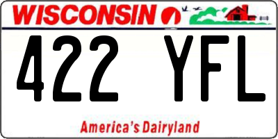 WI license plate 422YFL