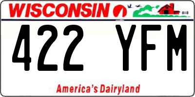 WI license plate 422YFM