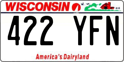 WI license plate 422YFN