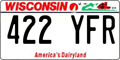WI license plate 422YFR