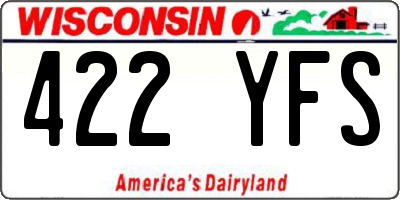 WI license plate 422YFS