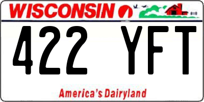 WI license plate 422YFT